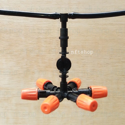 Anti Drip Six Way Sprinkler - Nozzle Misting Tee Selang 7mm