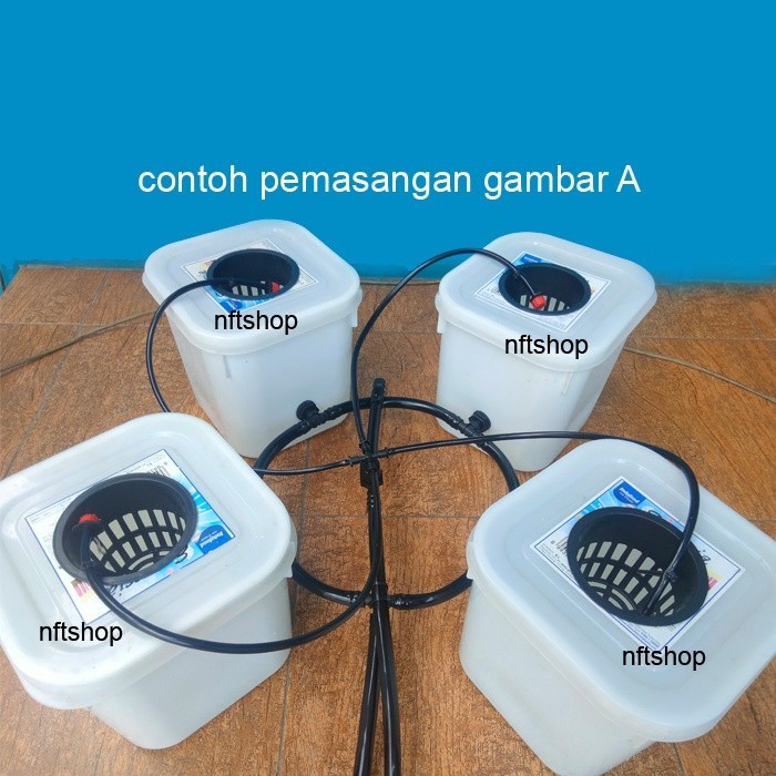 Set Lengkap Dutch Bucket Selang 16mm Tanaman Sayur Buah Hidroponik - Tanpa Pompa
